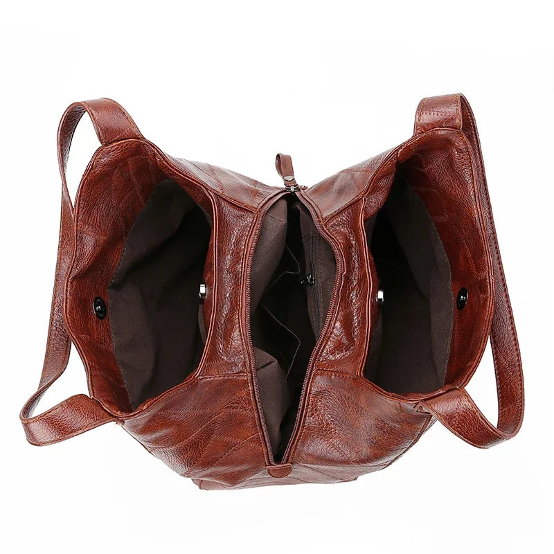 Vintage Leather Luxury Handbags Women Bagsy Tote Bags for Women