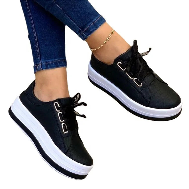 Women Large Size Round Toe Flat Platform Casual Footwear Loafers