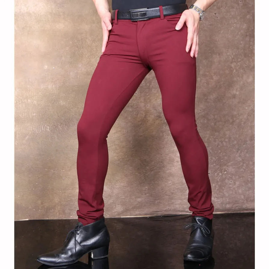 Men's Wear Tight-Fitting Pants Low Waist Stretch