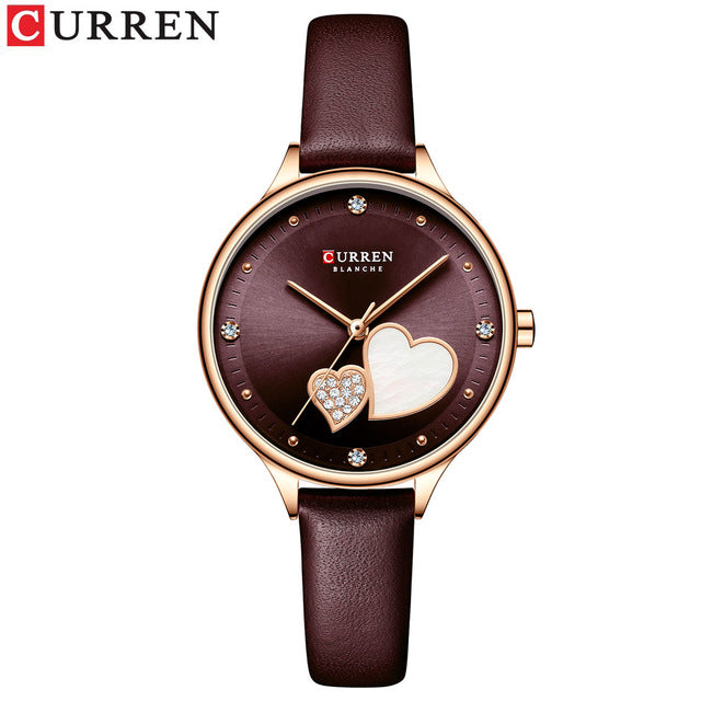 Thin Leather Watches  Fashion Rhinestone Elegant Female Clock Wristwatches