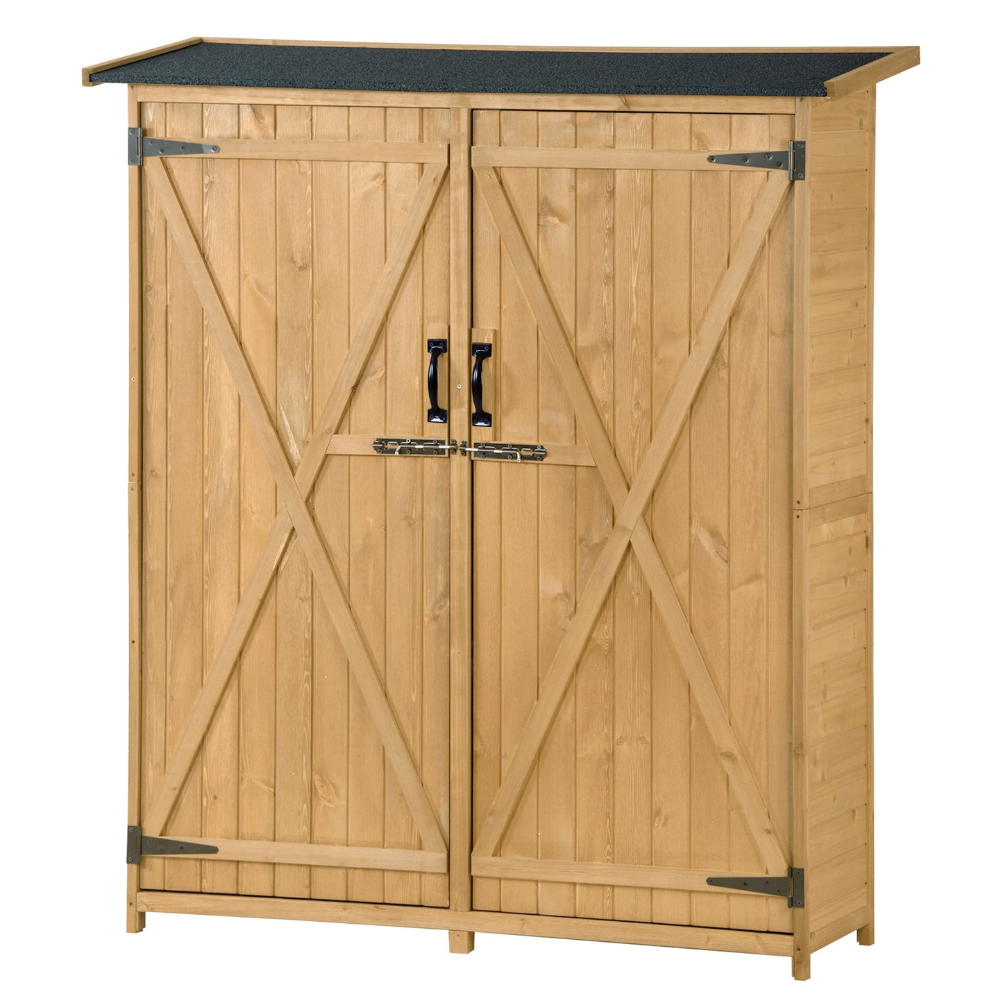 Outdoor 5.3ft Hx4.6ft L Wood Storage Shed Tool Organizer,Garden Shed