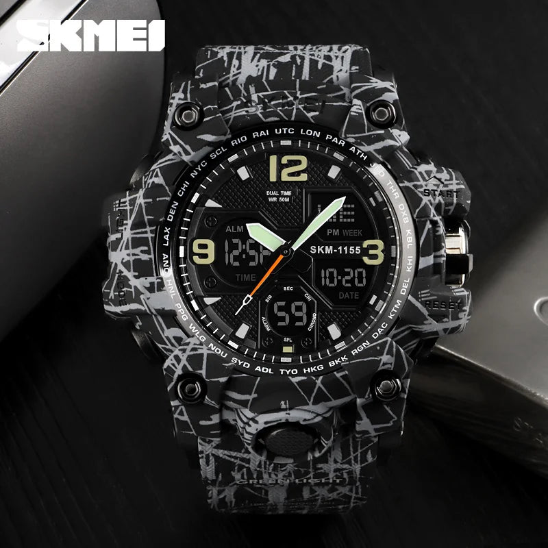 SKMEI Luxury Denim Style Sports Watches Men Digital Quartz Watch