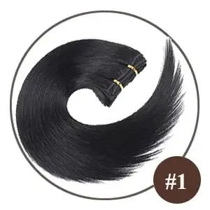 Short Double Weft Clip in Human Hair Extensions Thick Straight Hair Clip