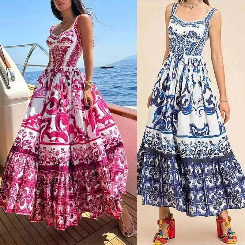 Women's Dresses Vintage Pleated Backless Long Casual Samoan Puletasi Dresses