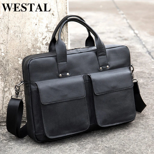 Men's Briefcases Leather Shoulder Bag for Men Handbags