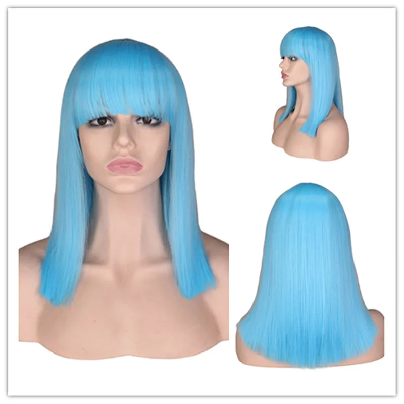 Short Straight Fiber Synthetic Hair Wigs