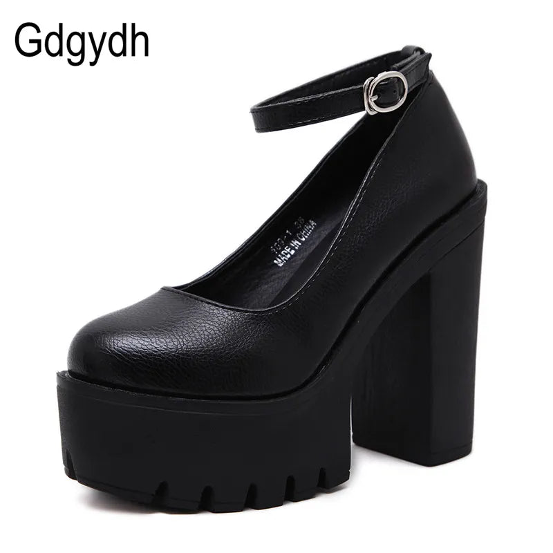 Spring Autumn Casual High-Heeled Shoes Sexy Thick Heas