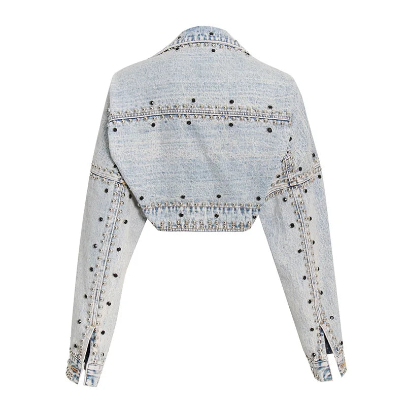 Shawl Style Denim Jacket Loose Long Sleeve women'S Clothing