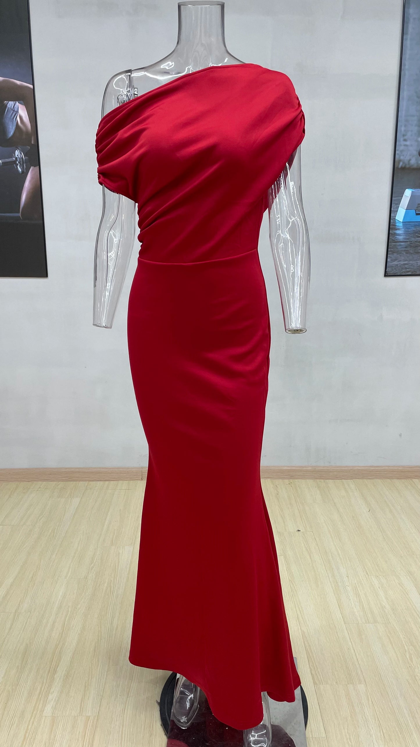 Women's Elegant Sleeveless Off Shoulder Bodycon Long Formal Evening Party Dress