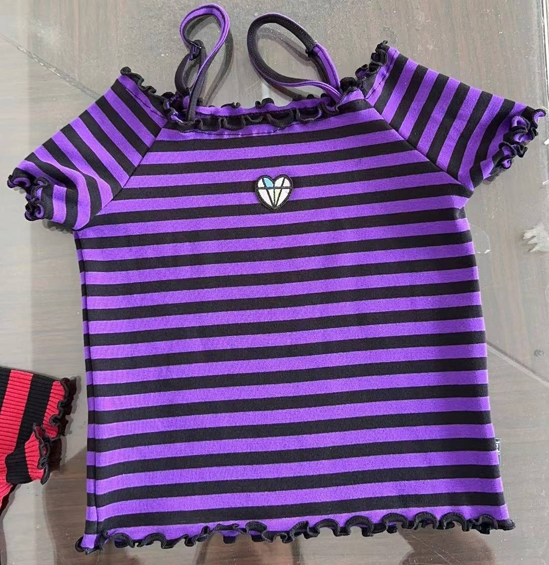 Off Shoulder Black & Purple