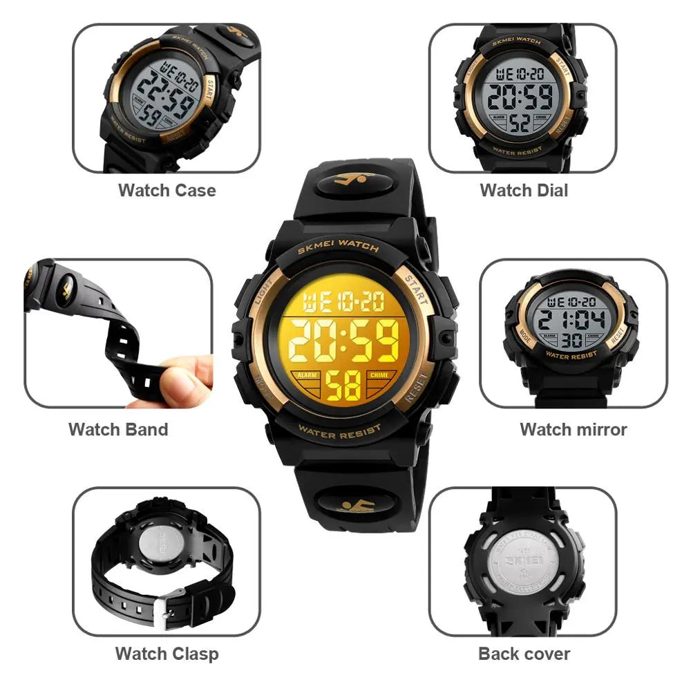 SKMEI Children LED Electronic Digital waterproof Watch