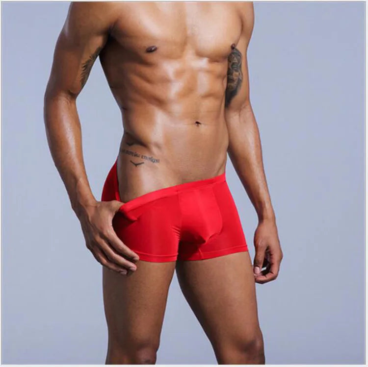 Very Thin Men's Underwear Nylon Ice Silk Boxers Double Bagged Boxers