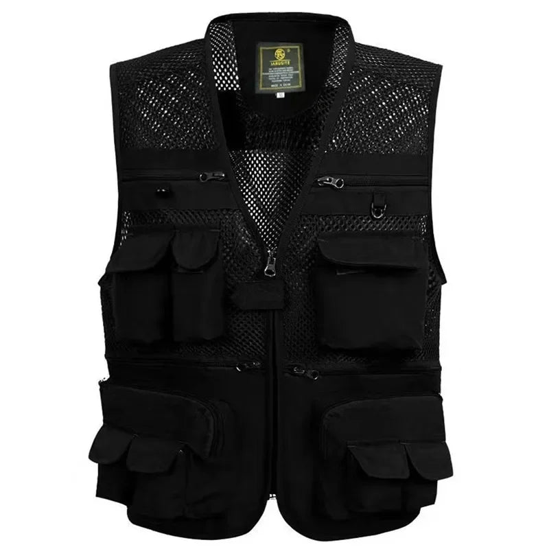 Men's Vest Tactical Webbed Gear Coat Summer Photographer Waistcoat