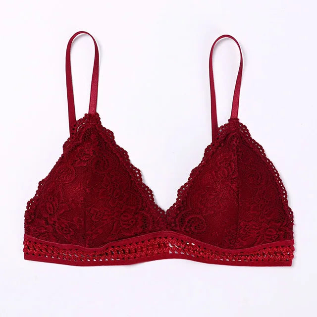 Seamless Deep v Lace Bras for Women Wireless Push Up Bra