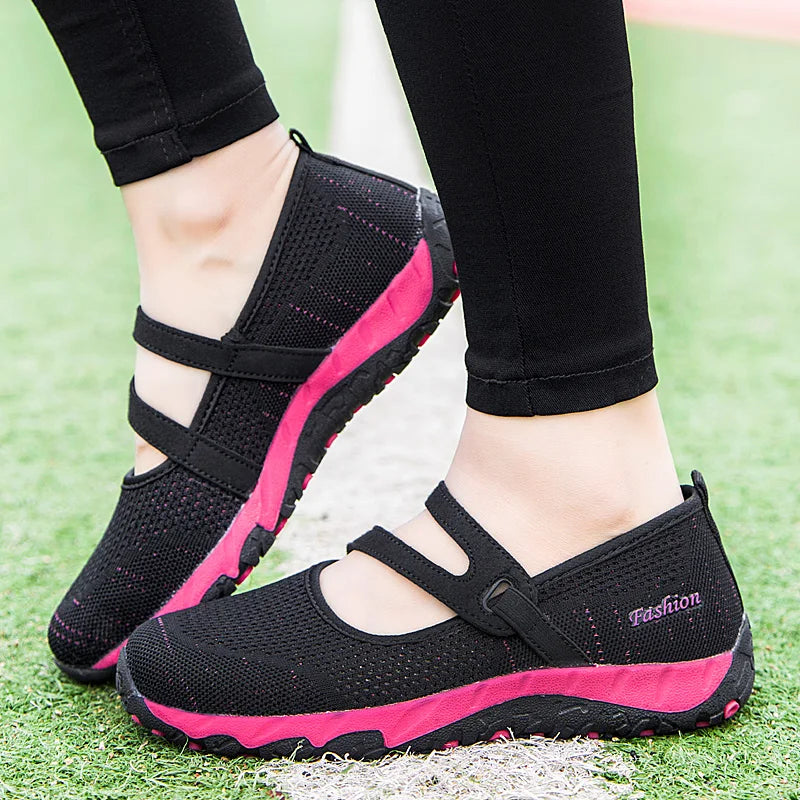 Women Flats Shoes Summer Mesh Sneakers Breathable Casual Shoes