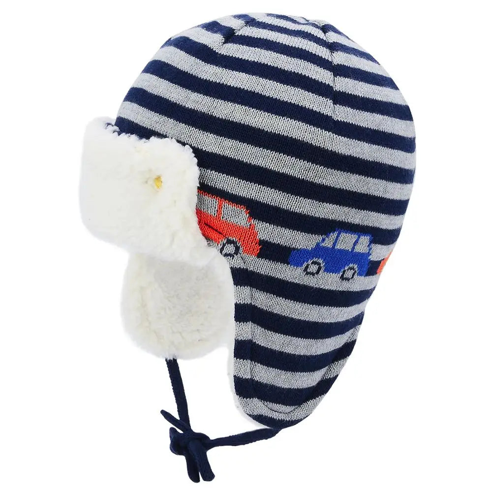 Winter Warm Cartoon Animal Baby Hats Soft Eargflap Hat Beanies Cap