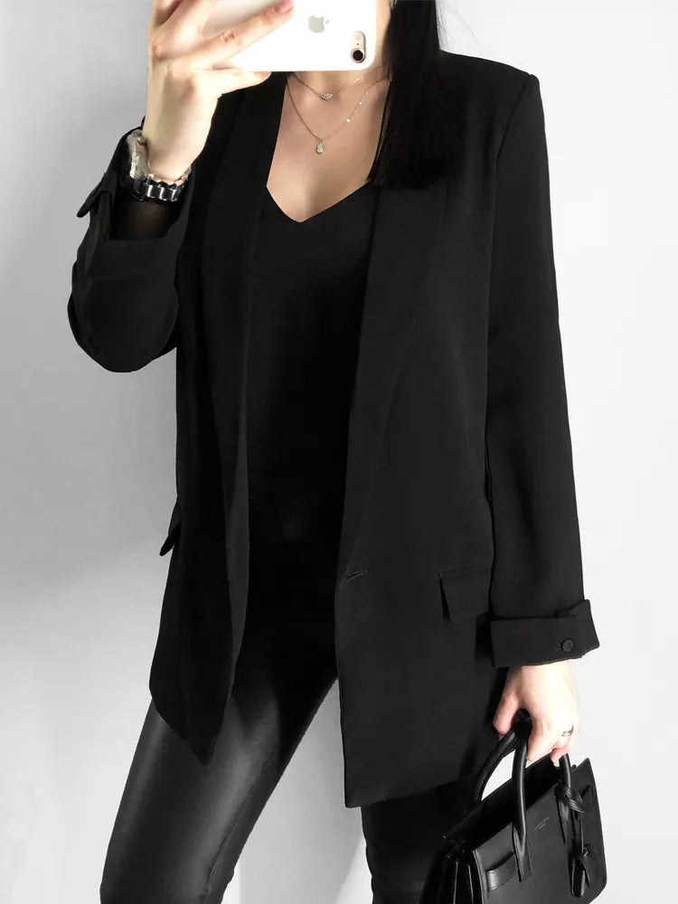 Women's Blazer Suit Jacket Coat Single Button Coat OL Blazer Suit