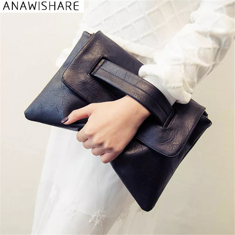 Women Leather Handbags Day Clutches Bags Black Crossbody Bags