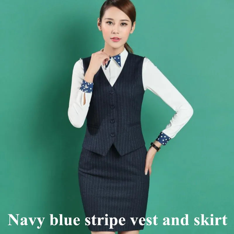 Women Stripe Vest Clothes for Office Ladies Fashion Tops Work Wear