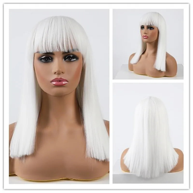 Short Straight Fiber Synthetic Hair Wigs