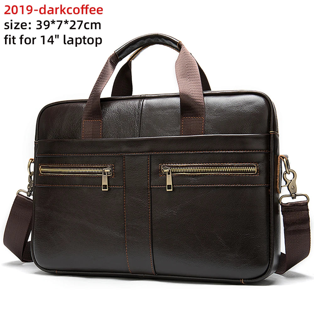 WESTAL Men's Briefcases Bag Men Leather Laptop Bag