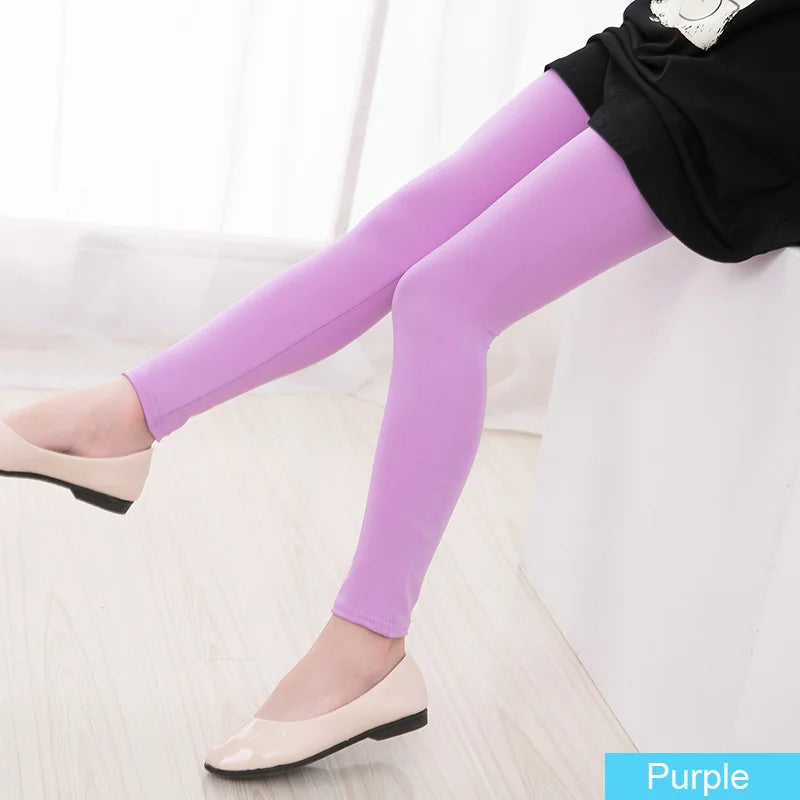 SheeCute Spring Autumn Girls Full Length Skinny Canndy Color Leggings