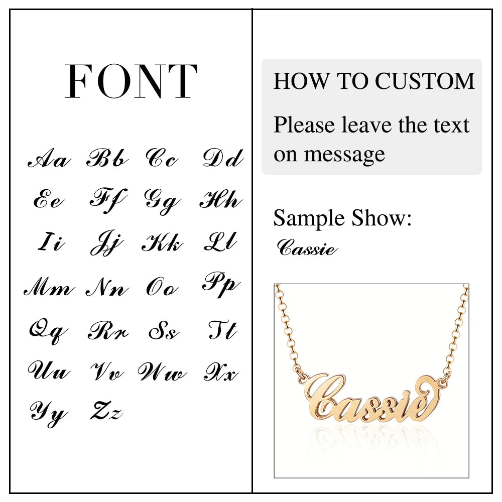 Sterling Silver Personalized Nameplate Letter Necklace Custom Name Pendants