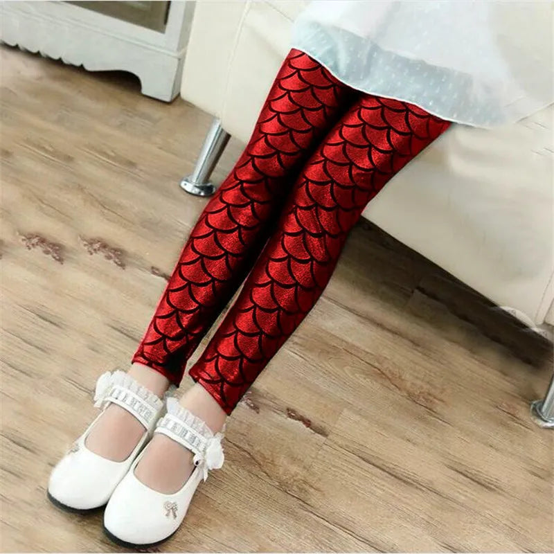 Mermaid Scale Printing Spring Summer Kids Baby Girls Leggings