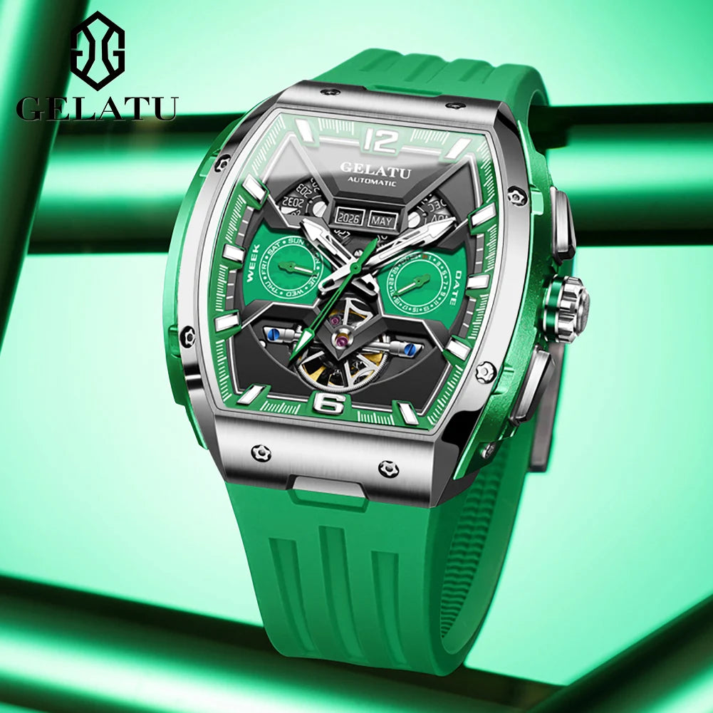 Waterproof Hollow  Relojes Tourbillon Automatic Mechanical  Watch for Man