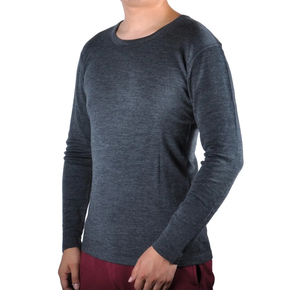 Men's Male 100% Pure Merino Wool Winter Base Layer Thermal Warm Sweater