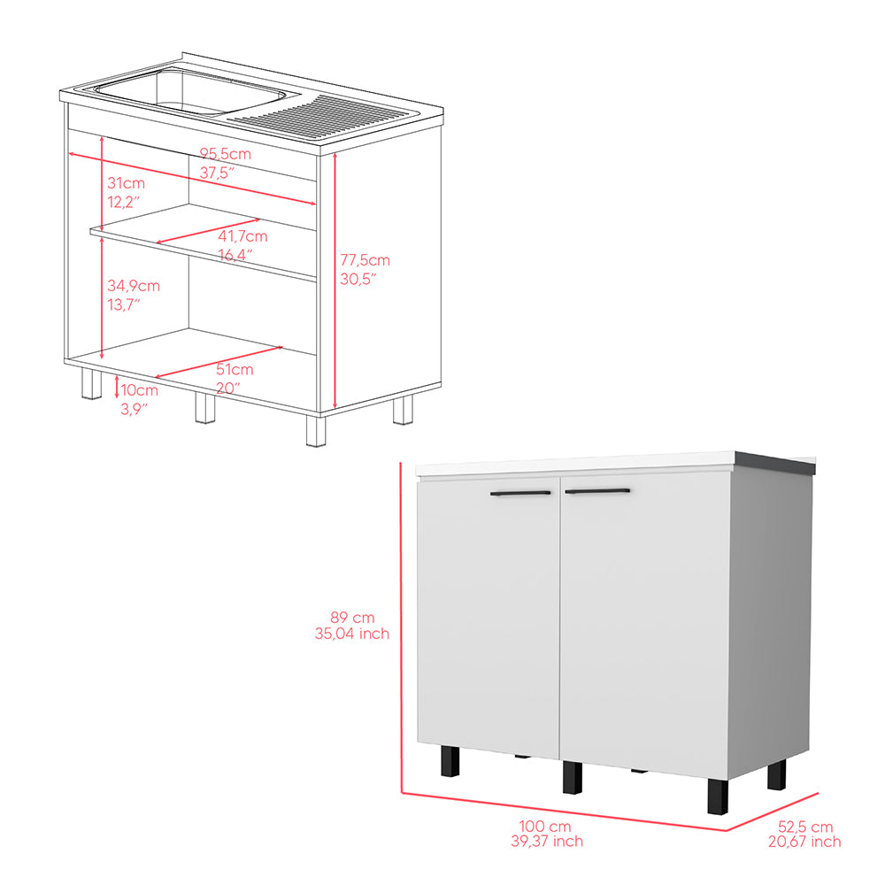 sink cabinet Utility, Burwood, White