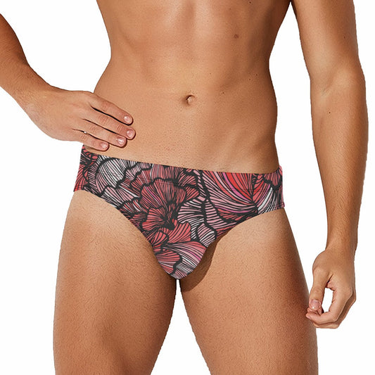 Petal Swirls Men's Swimming Briefs