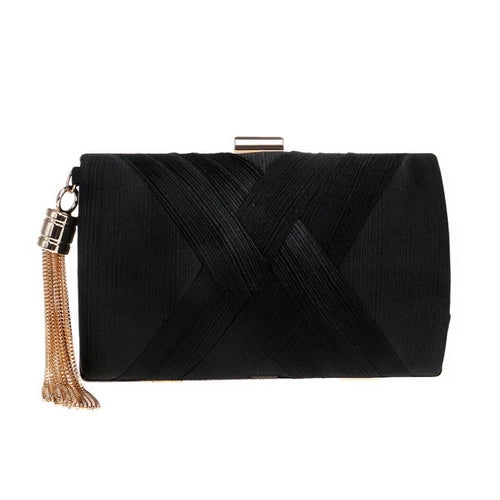 Women Bag Tassel Metal Small Day Clutch Purse Handbags