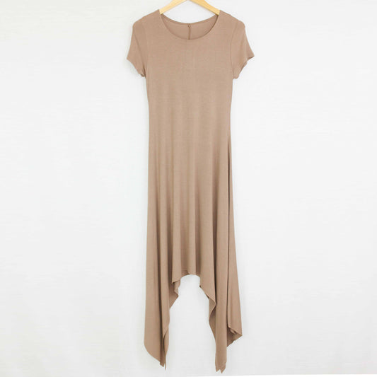 Short Sleeve Side Tails Maxi Dress