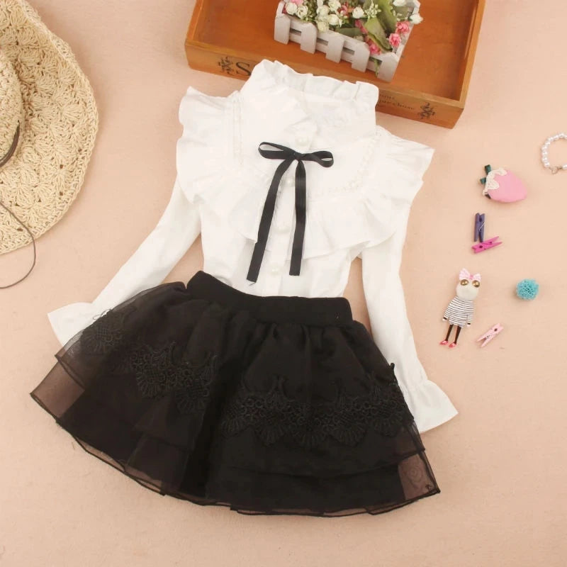 Spring Fall Cotton Ruffles Blouses Sleeve Tops Baby Clothes