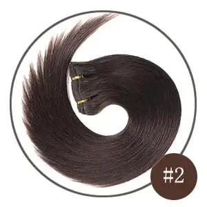 Short Double Weft Clip in Human Hair Extensions Thick Straight Hair Clip