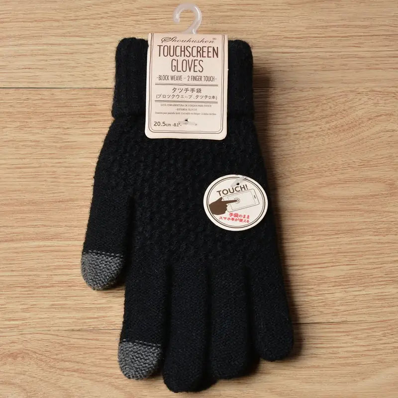 Warm Winter Gloves Women's Cashmere Wool Knitted Wrist Gloves