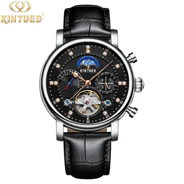 Men's Mechanical Watch Tourbillon Automatic Mechanical Leather Waterproof