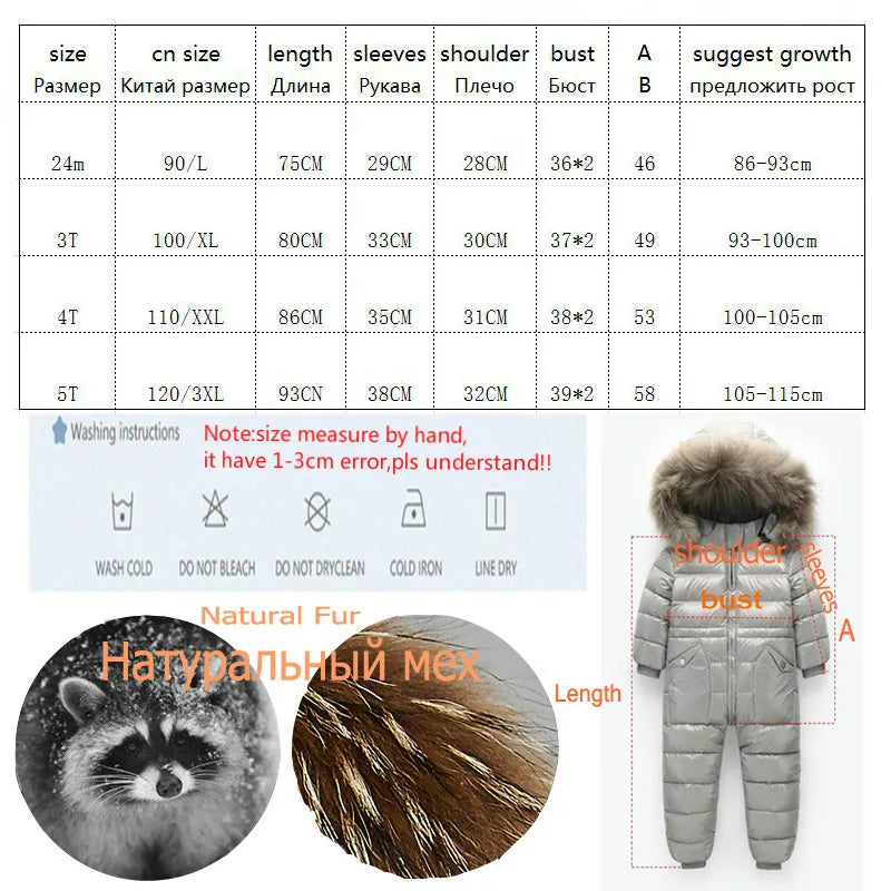 Russian Winter Children's Clothing Down Jacket Boys Outerwear