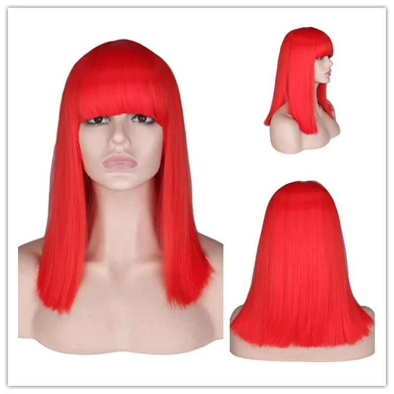 Short Straight Fiber Synthetic Hair Wigs