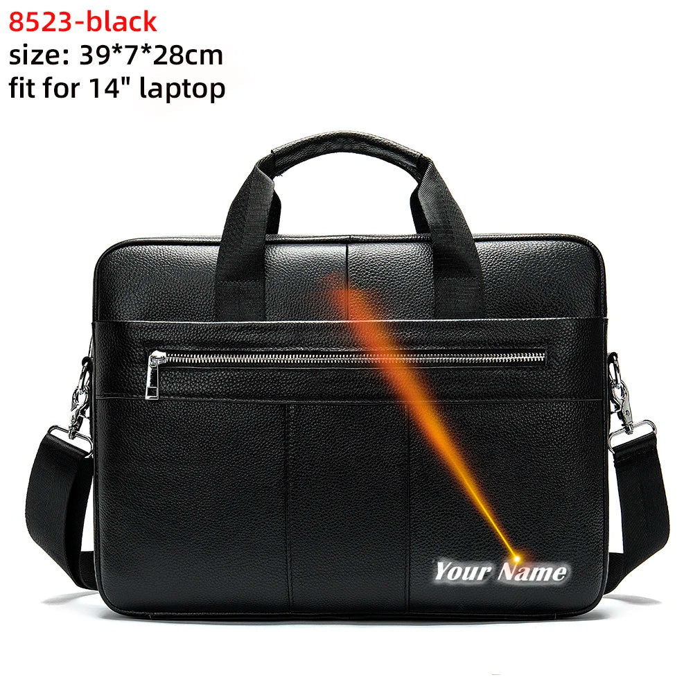 WESTAL Men's Briefcases Bag Men Leather Laptop Bag