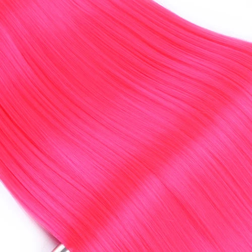 Purple Pink Green Yellow Silky Straight Cosplay Hair Bundles 22 Inch