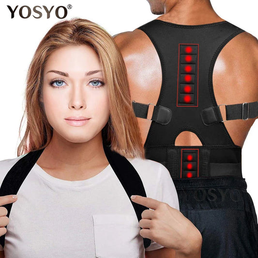 Posture Corrector Magnetic Therapy Brace Shoulder BackSupport Belt for Men Women