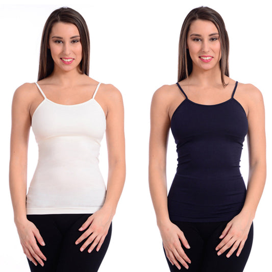 Seamless Camisoles 2 Pack Navy and Ivory