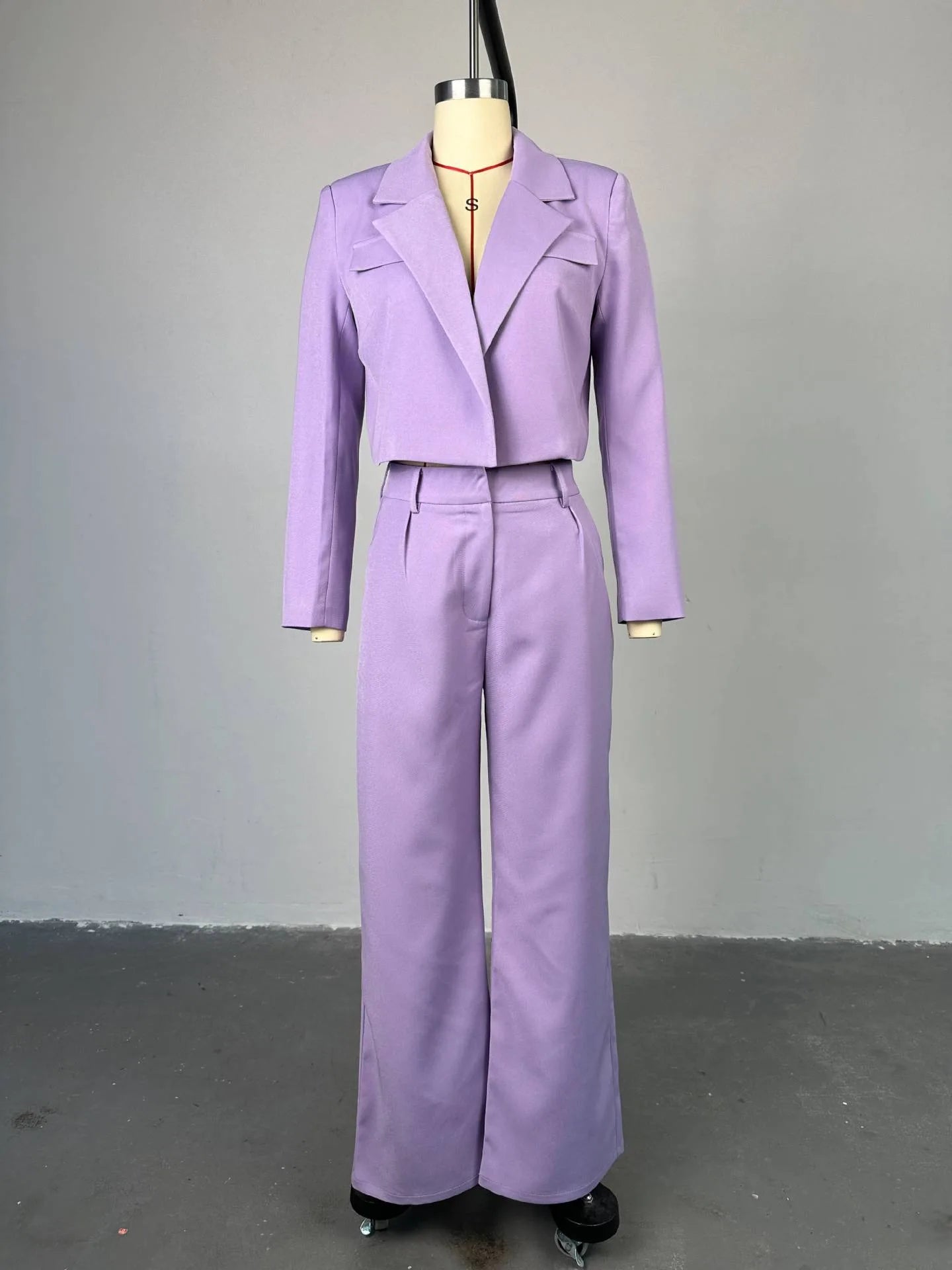 Women's Long Sleeve Two Piece Sets Wide Leg Pant Suit