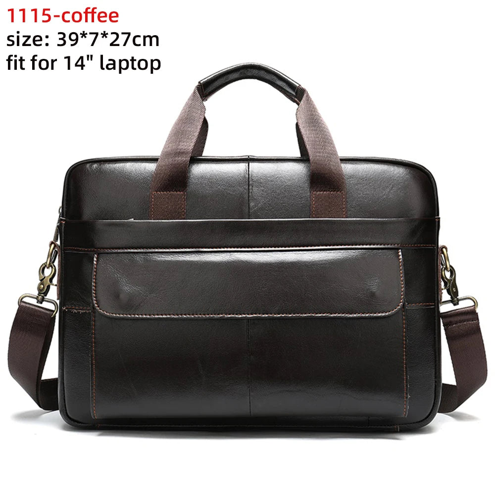 WESTAL Men's Briefcases Bag Men Leather Laptop Bag