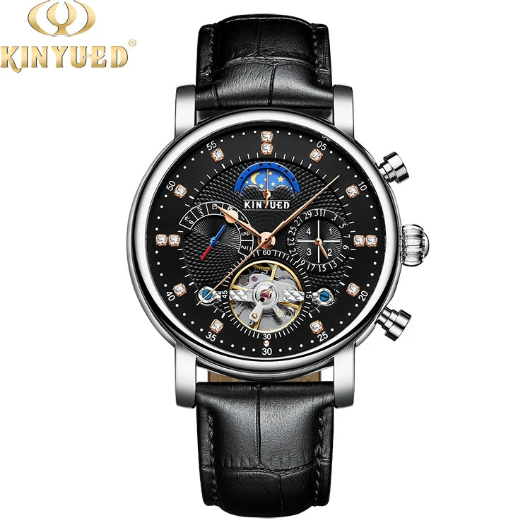 Men's Mechanical Watch Tourbillon Automatic Mechanical Leather Waterproof