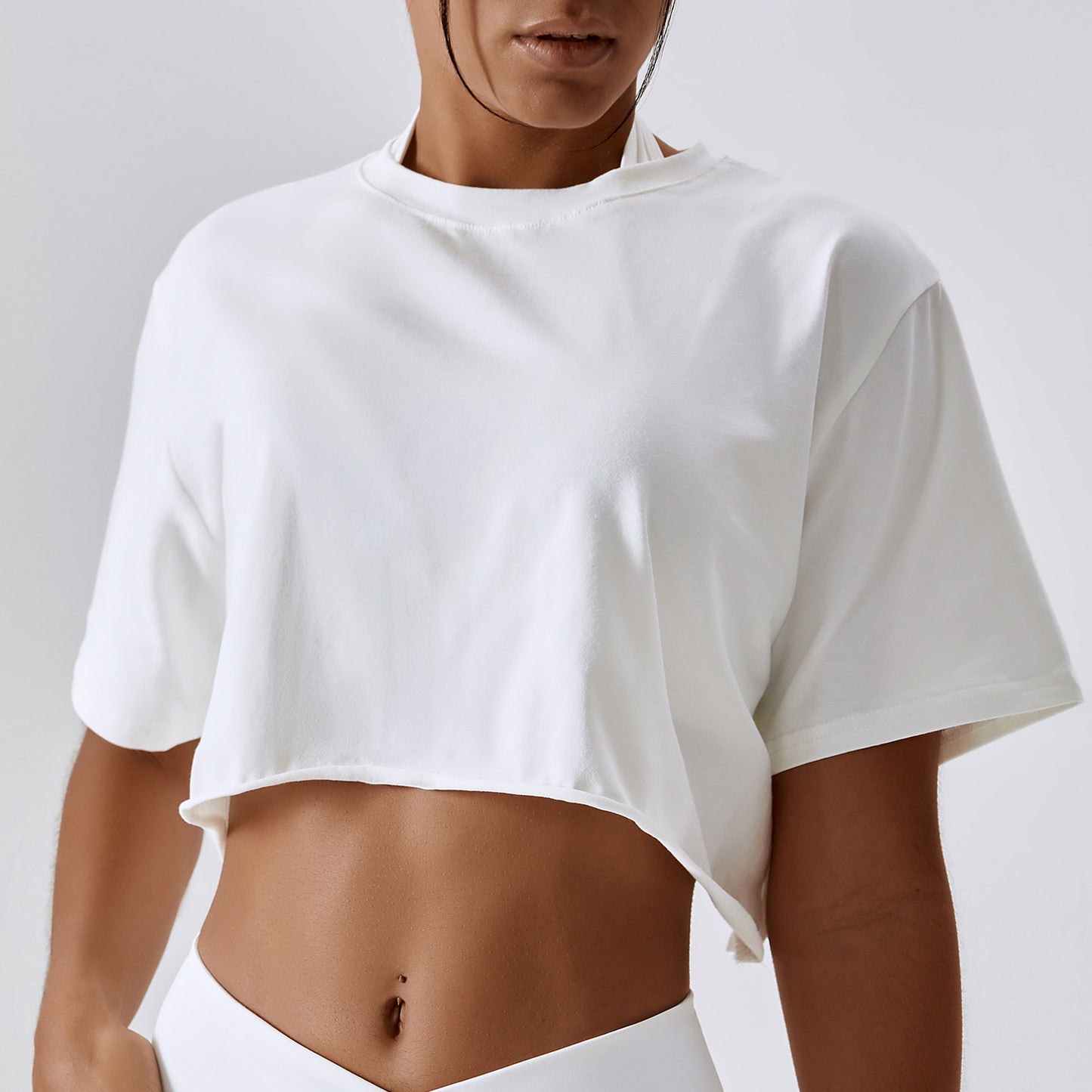 Oversize Leisure Pull Over Running Crop Tops Women