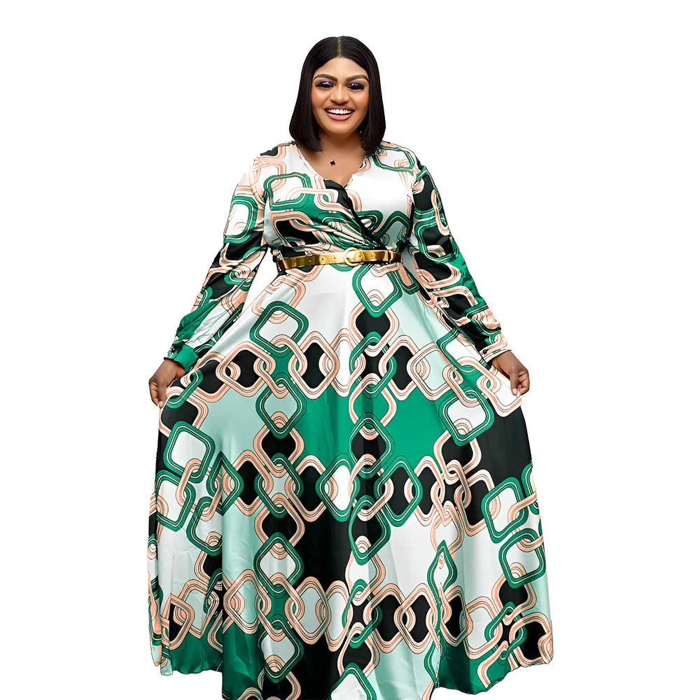 Plus Size Women Clothing Long Maxi Dress Natural Full 1 Piece