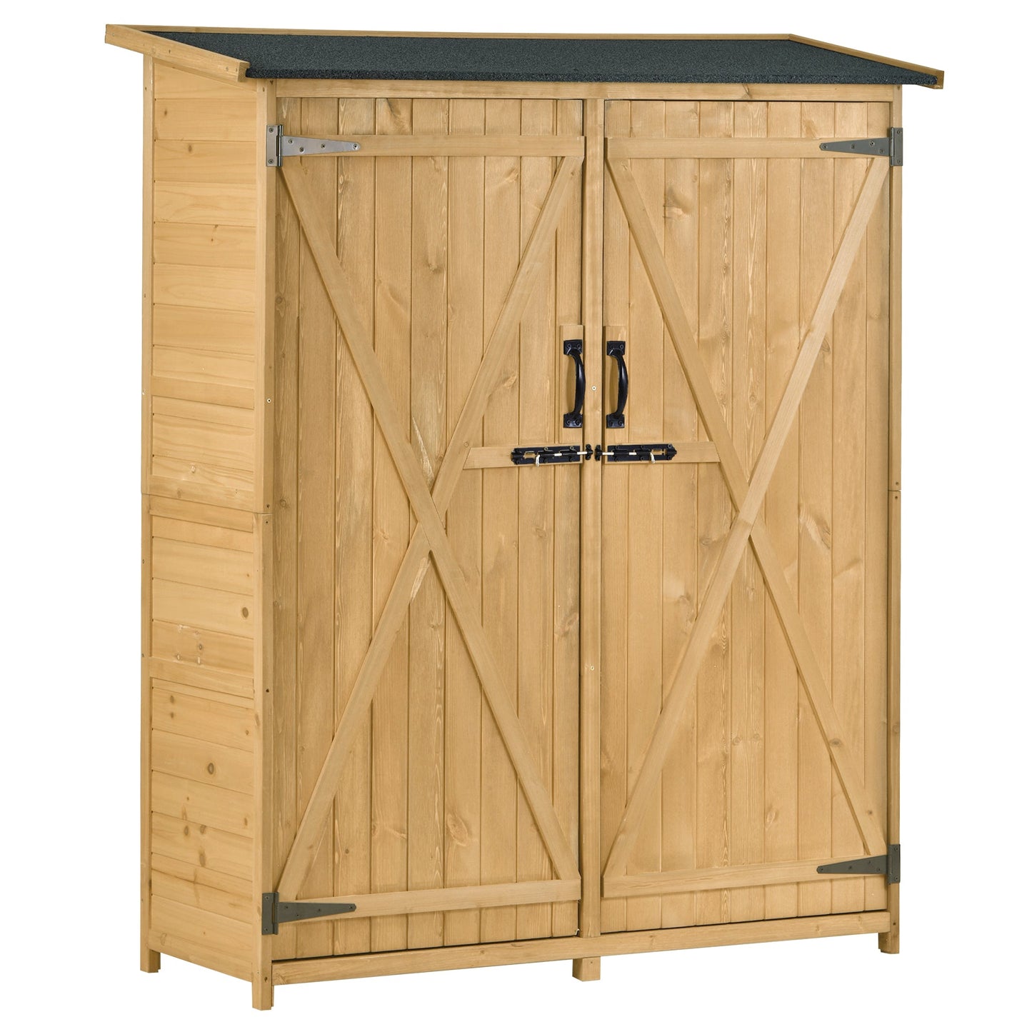 Outdoor 5.3ft Hx4.6ft L Wood Storage Shed Tool Organizer,Garden Shed